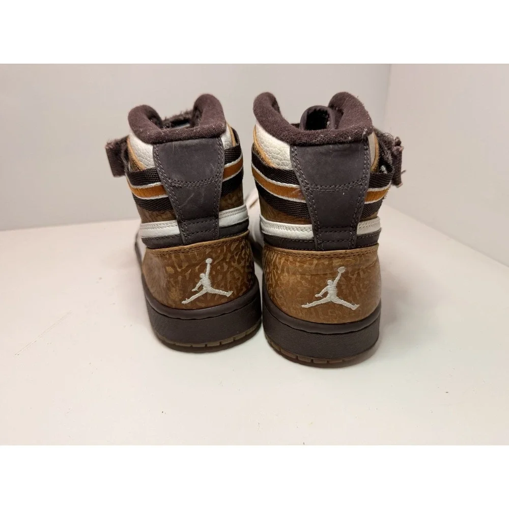Nike Air Jordan 1 High Strap Ginger Print White Dark Mocha 342132-121 Size 9